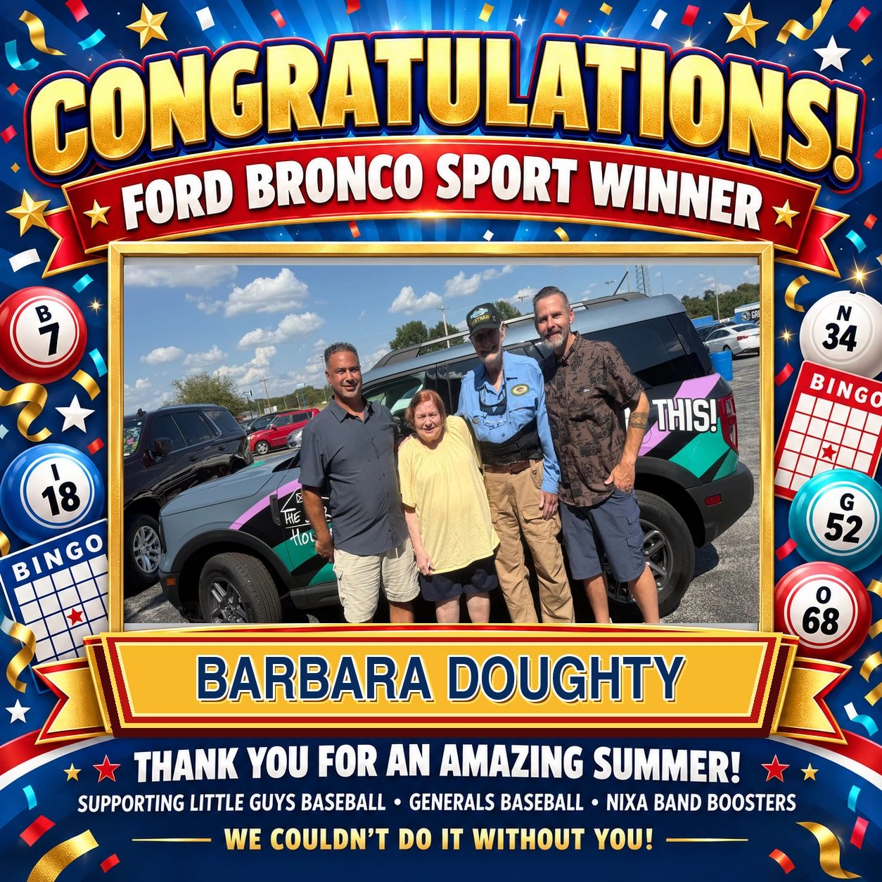Ford Bronco Sport winner Barbara Doughty